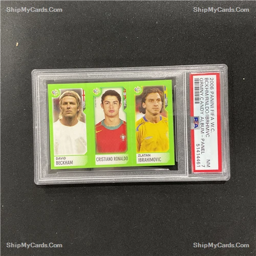 2006 Panini Candy World Cup Cristiano Ronaldo Beckham Ibrahimovic PSA 7 MINT