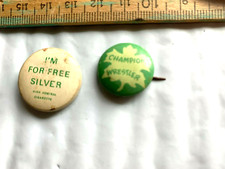 HIGH ADMIRAL CIGARETTE I'M FOR FREE SILVER 1972  AND CHAMPION WRESTLER lapel pin