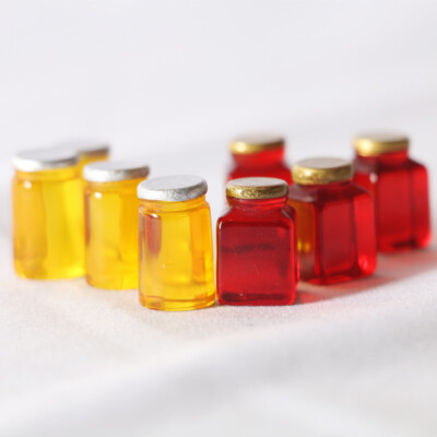 8PC 1:12 Scale Dollhouse Miniatures Mini Food Strawberry Sauce Fruit Jam Kitchen