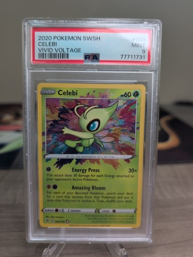Pokémon TCG Celebi Vivid Voltage 009/185 Rare Card PSA 9