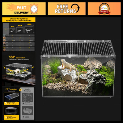 Reptile Terrarium Kit - Tarantula & Gecko Enclosure, Lizard & Spider Habitat XL