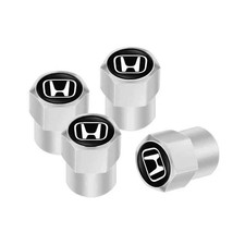 Honda Tire Valve Caps Set Of 4 Dust Covers Black Silver Red