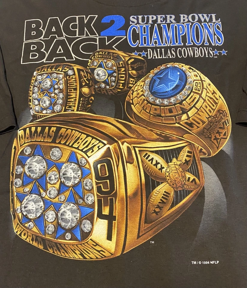 Camisa De Colección XL Salem Dallas Cowboys Espalda Super Bowl Anillos NFL 1994 Foto 4 de 4