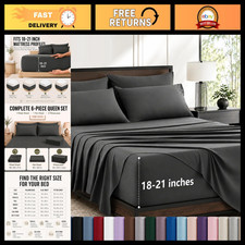 Cozy 6-Piece Queen Sheet Set, 21-Inch Deep Pocket, Soft Brushed Microfiber