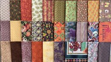 FALL LEAVES Pumpkin Harvest Thanksgiving Fat /Long Quarter Quilt Fabric Bundle