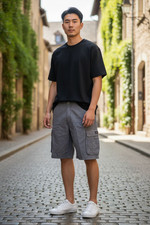 Wrangler Hero Cargo Shorts Mens 32 Gray Ripstop Utility Pockets Cotton Casual