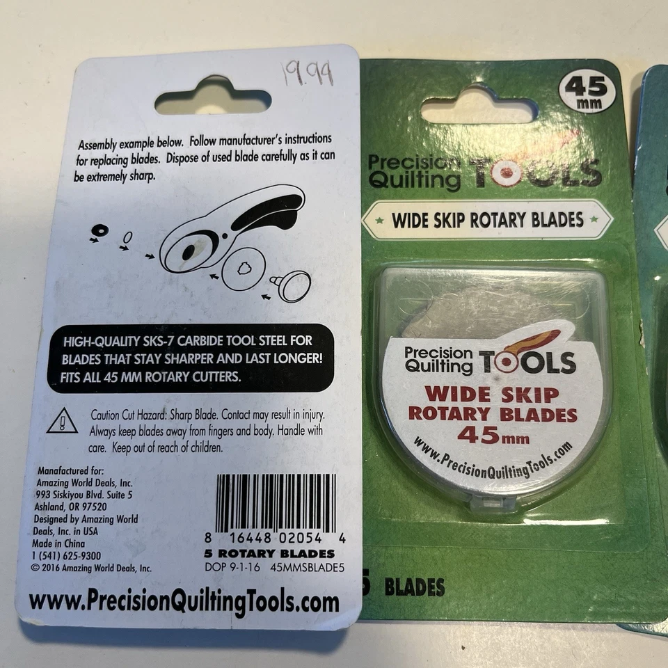 Precision Quilting Tools 45mm Wide Skip Rotary Blades 5 Count (Sealed) Lot Of 3 - Image 3 of 3