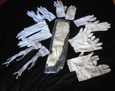 Lot 4 of EIGHT Pairs of Vintage 1950's 1960's Women's White Church GLOVES Lace