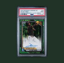 PSA 9 2024 Bowman Chrome Sapphire Leo De Vries 1st Green Auto /99 Top Prospect
