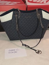 Michael Kors Large Monogram Tote Black/White ...