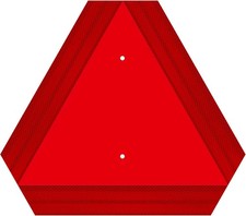 Slow Moving Vehicle Triangle Sign, Rust 14" x 16", Reflective Yellow with Red