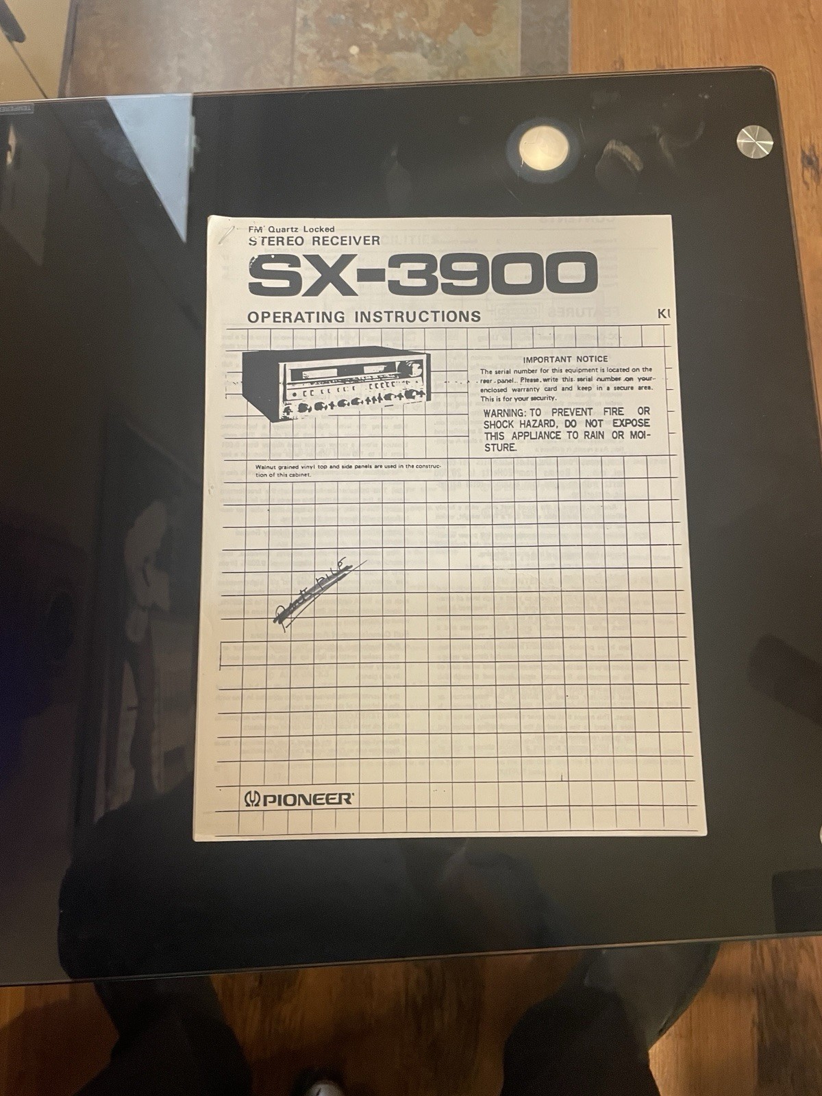 COPY OF PIONEER SX-3900 OPERATION INSTRUCTION /19 PAGES / VERY GOOD CONDITION /