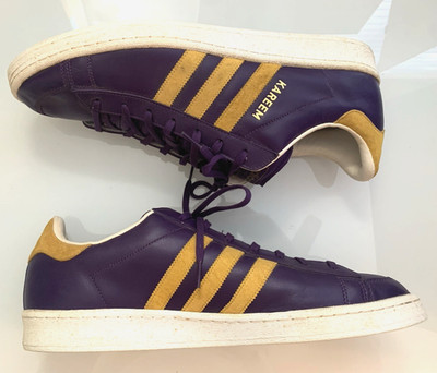 OEM RARE Mens Adidas ''Kareem'' Jabbar Lo Purple & Gold Tennis Shoe SZ 15
