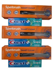Spinbrush Lot Of 3 Smart Clean Electric Toothbrushes Crest Toothpaste