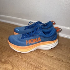 Hoka bondi 8 coastal sky vibrant orange running shoes men's size 9.5D