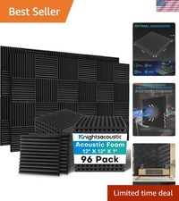 96 Pack Sound Proof Foam Panels for Walls, 1 X 12 X 12 Inches Acoustic Foam P...