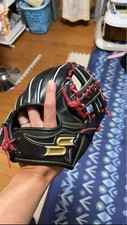 SSK Pro Edge Baseball Gloves Black 6S Leather Used