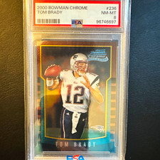 2000 Bowman Chrome Tom Brady #236 Rookie Graded PSA 8 Patriots Card