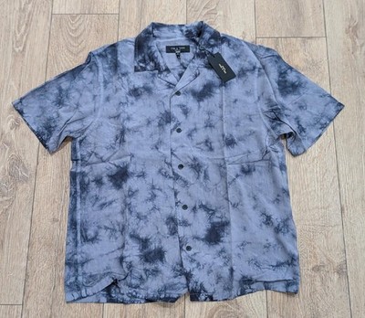 $235 Mens rag & bone ''Avery'' Washed Button Up Arrow Shirt Charcoal Gray Small
