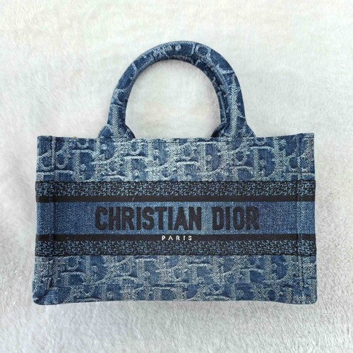Dior Book Tote Mini Gradient Blue Denim Jacquard Crossbody Duty Paid
