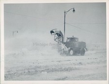 1954 Transportation Machine Vehicle Snow Covered Ground Storm Winter Sky Photo