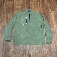 Ralph Lauren RLX Golf 1/4 Zip Pullover Jacquard Green Wicking Pocket XXL Camo