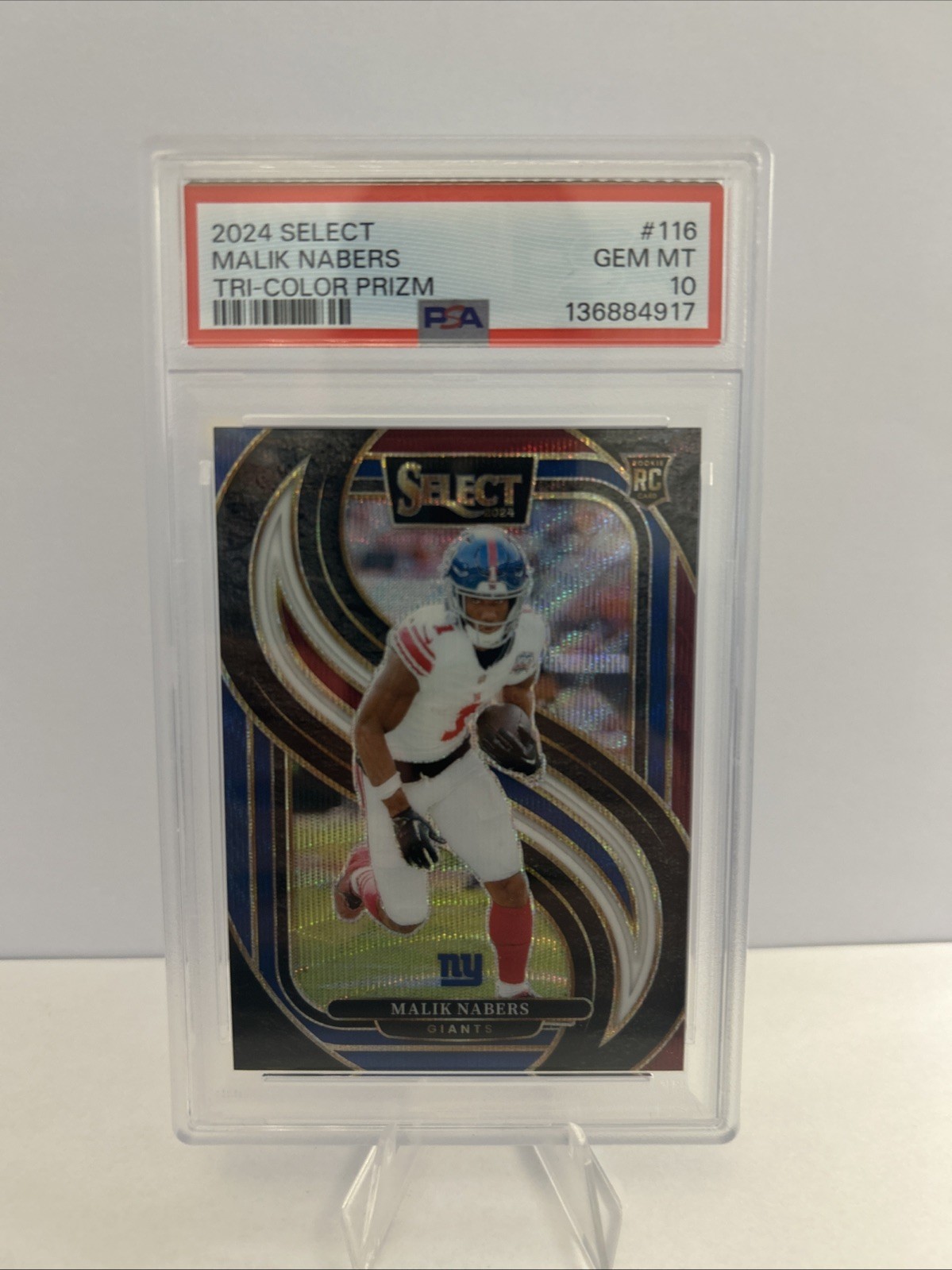 2024 Select Malik Nabers Tri-Color /249 #116 PSA 10
