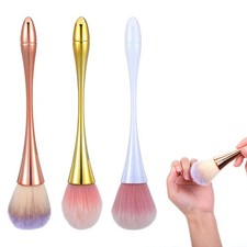 HJZHII 3 Pcs Nail Dust Brushes, Art Brushes Gold, Rose gold, White