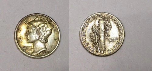 1938-D SILVER MERCURY DIME EXTREMELY FINE CONDITION #536-48