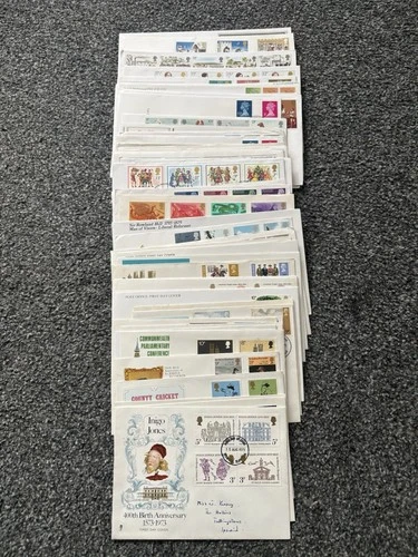Job Lot of 48 UK GB First Day Covers & Covers FDC's 1971 - 1980 Lot #N50