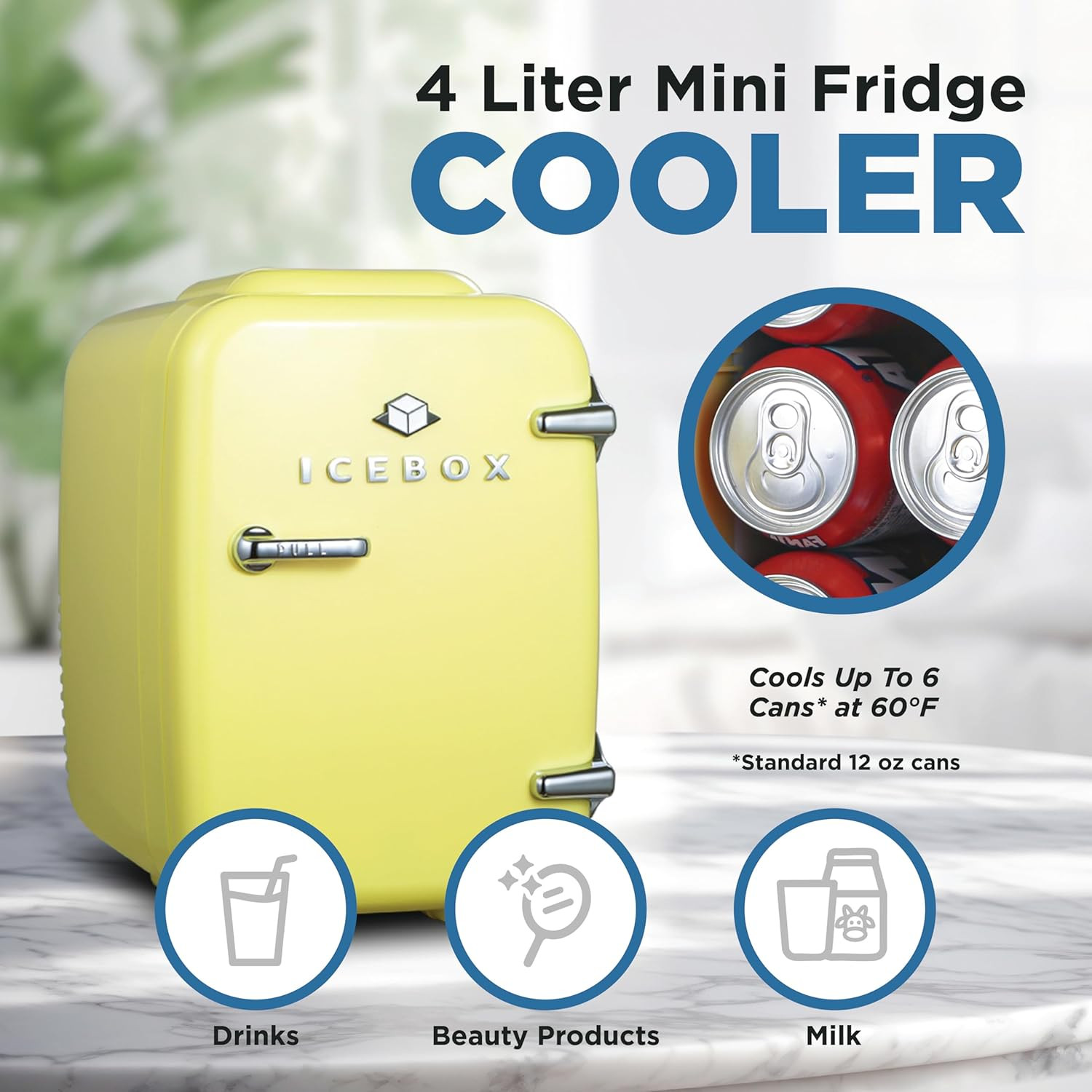 IBMF4SUN Mini Fridge for Bedroom, Skincare Refrigerator, Portable Cooler & Warme