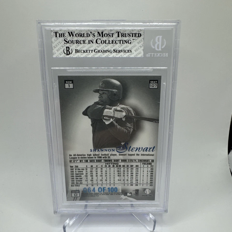 Shannon Stewart 1997 Flair Showcase #107 Row 1 Legacy Collection /100 BGS 7.5 - Image 2 of 2
