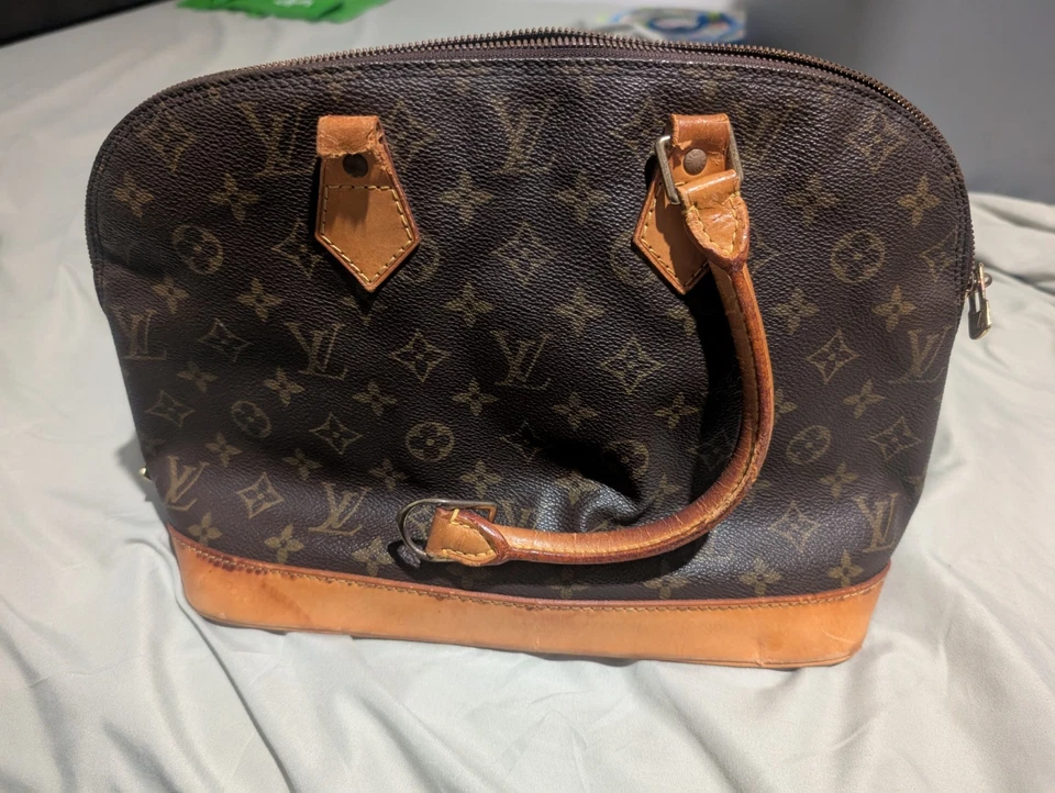 Auténtico Bolso de Mano Louis Vuitton Alma PM Marrón Lona Cuero Necesita Reparación Foto 2 de 4