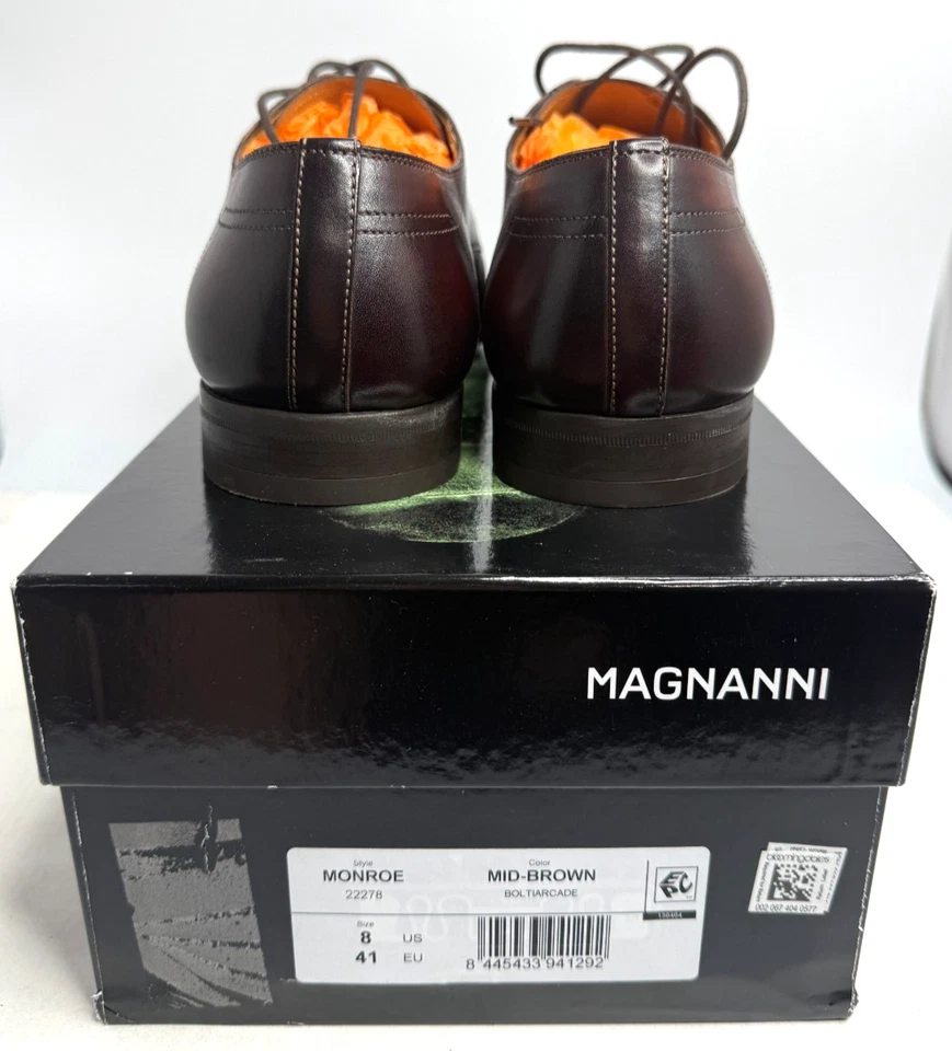 Sapatos sociais masculinos Magnanni Monroe 22278 marrom Bolton tamanho 8 M EUA - Imagem 3 de 4