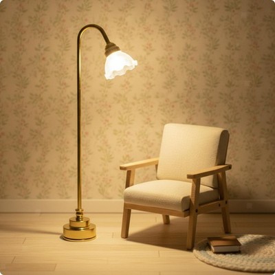 Miniatur-Stehlampe Im Maßstab 1:12, Puppenhaus-Stehlampe Mit Funktionsfunktion