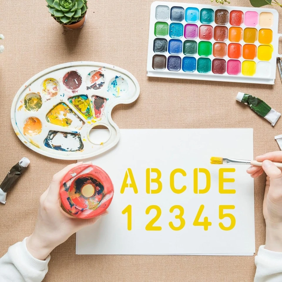 Letter and Number Alphabet Stencils – 4 Pcs ReusableTemplates for Crafts Paintin - Image 4 of 4