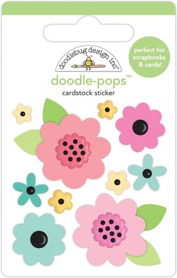 6er Pack - Doodlebug Doodle - Pops 3D Aufkleber - Blumengarten - DP7360