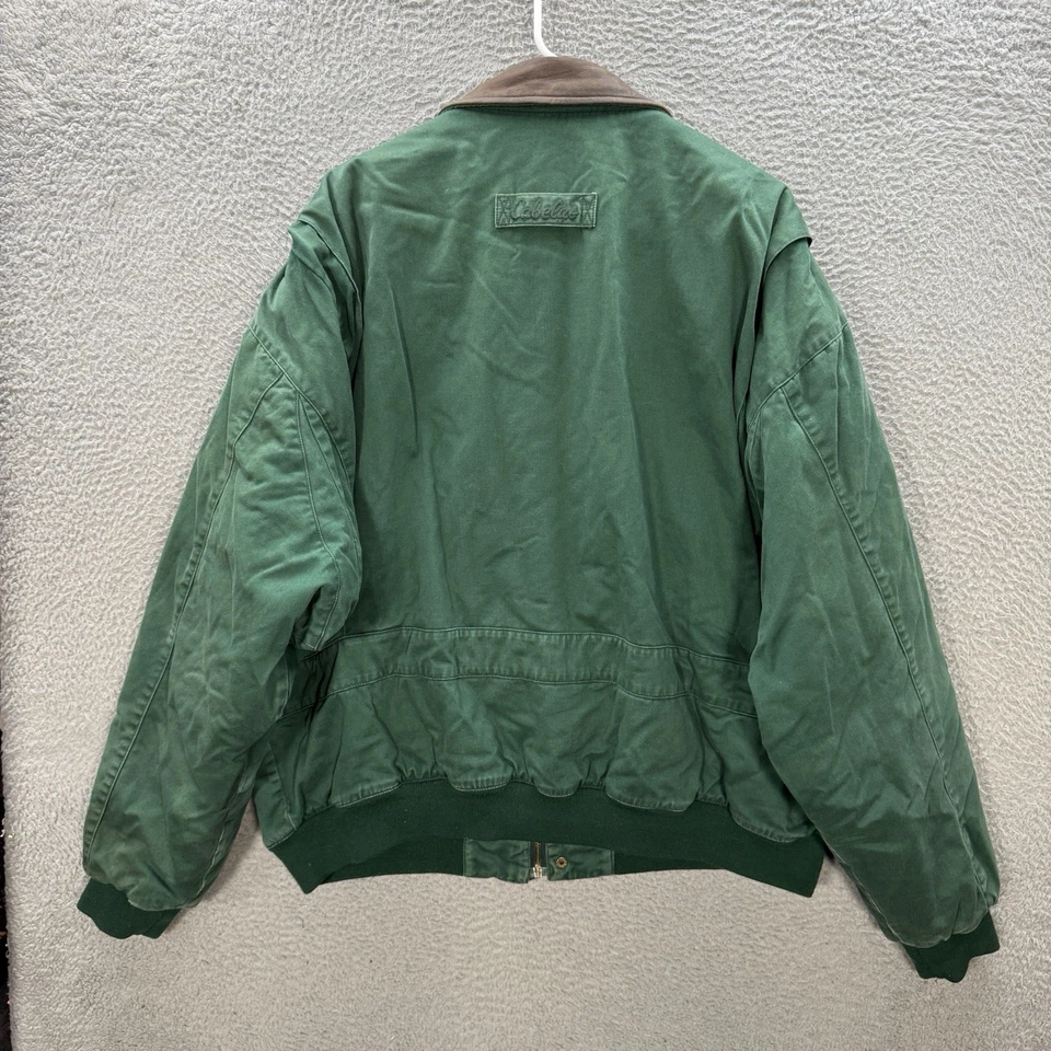 Chaqueta Cabelas Vintage Adulto 2XL XXL Verde Marrón Cuero Ropa de Trabajo Tareas Granero Y2K Foto 2 de 4