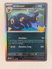 Pokemon Umbreon 091/128 Carta Holo 30° Celebrazione NM