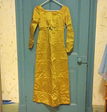 Vintage Formal Dress Avocado Green With Train No Labels Or Size