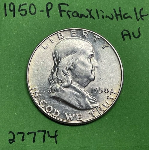 1950 P Franklin Half Dollar 50c AU About Uncirculated US Coin