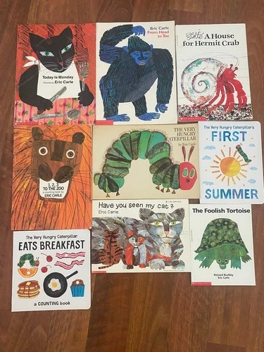 Eric Carle Lot of 9 PB; Cat, Hermit Crab, Tortoise, Zoo, Caterpillar & more - product listing photo
