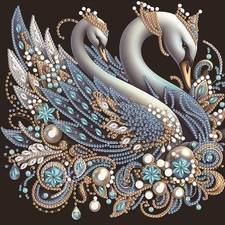 Diamond Painting Kits for Adults Swan, 5D Special Shape Crystal Rhinestones D...