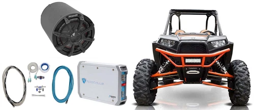 KICKER 46CWTB84 TB 8" 600w Subwoofer+Enclosure+Amplifier+Wire 4 RZR/ATV/UTV/Cart