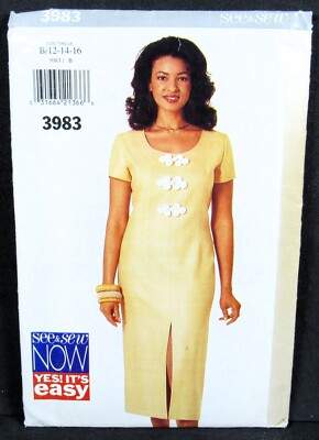 Straight Dress Front Slit Plus Size 12 14 16 See & Sew 3983 Uncut Pattern | eBay Straight Dress Front Slit Plus Size 12 14 16 See & Sew 3983 Uncut Pattern | eBay