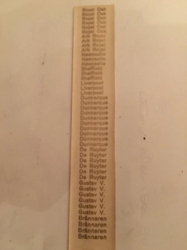 Wiking alte Original-AZB f.Schiffsnamen Royal Oak Ark Royal Dunkerque Gustav V.