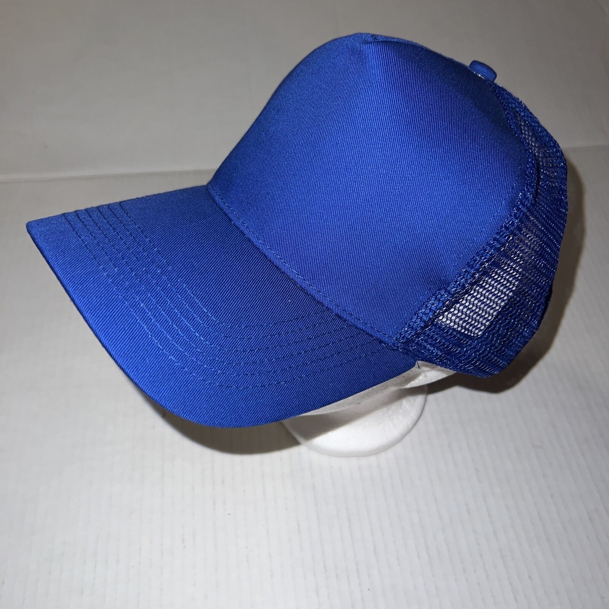 San Sun Headwear Blue BLANK Rope Trucker Hat 90s VINTAGE Cap DEADSTOCK x2 Vintage 90s Blue Rope Lined Strapback Hat Blank Baseball Cap  main image 3