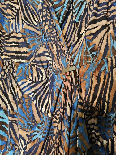 Roz & Ali Größe 16 V-Ausschnitt Kleid Blumen Safari Natur Print Stretch - Bild 5 von 12