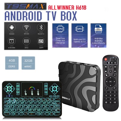 T95 MAX H618 Dual WiFi BT 4GB/32GB Allwinner 6K Cortex A53 Android 12.0 TV Box