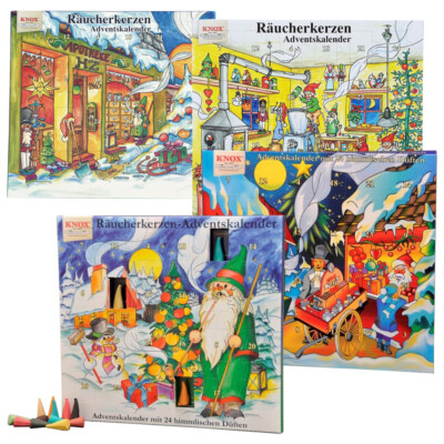 KNOX Adventskalender mit 24 Räucherkerzen Räucherkerzenkalenders Advent Kalender